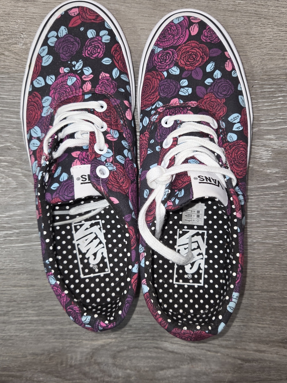 Vans Women's Floral Low-Top Sneakers in Black & Pink